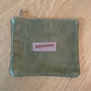 Green Leather Makeup Bag